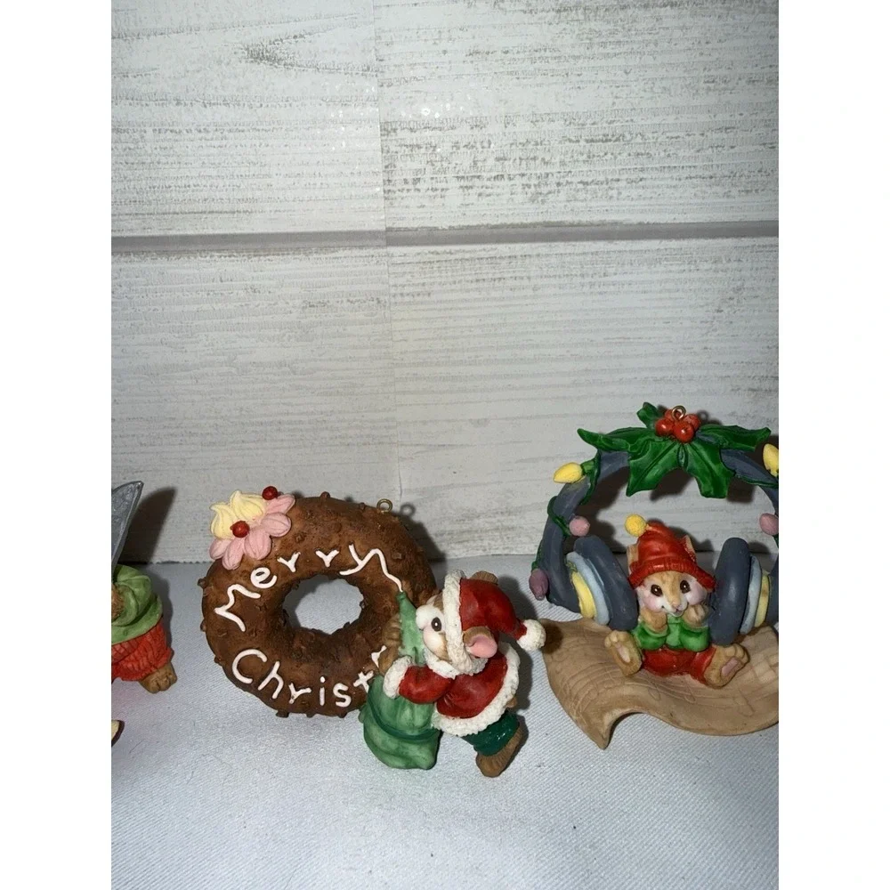 Seasons Best Collectible Mouse Ornaments Decor‎ Miniature Lot Of 4 Resin